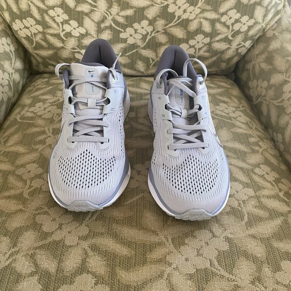 NIKE Mens sz 8.5 Quest 6 Running Shoes LIGHT GRAY/GRAY FD6033-004 train exercise